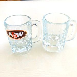 Vintage A&W mini Baby Root Beer Glass Mugs Mint